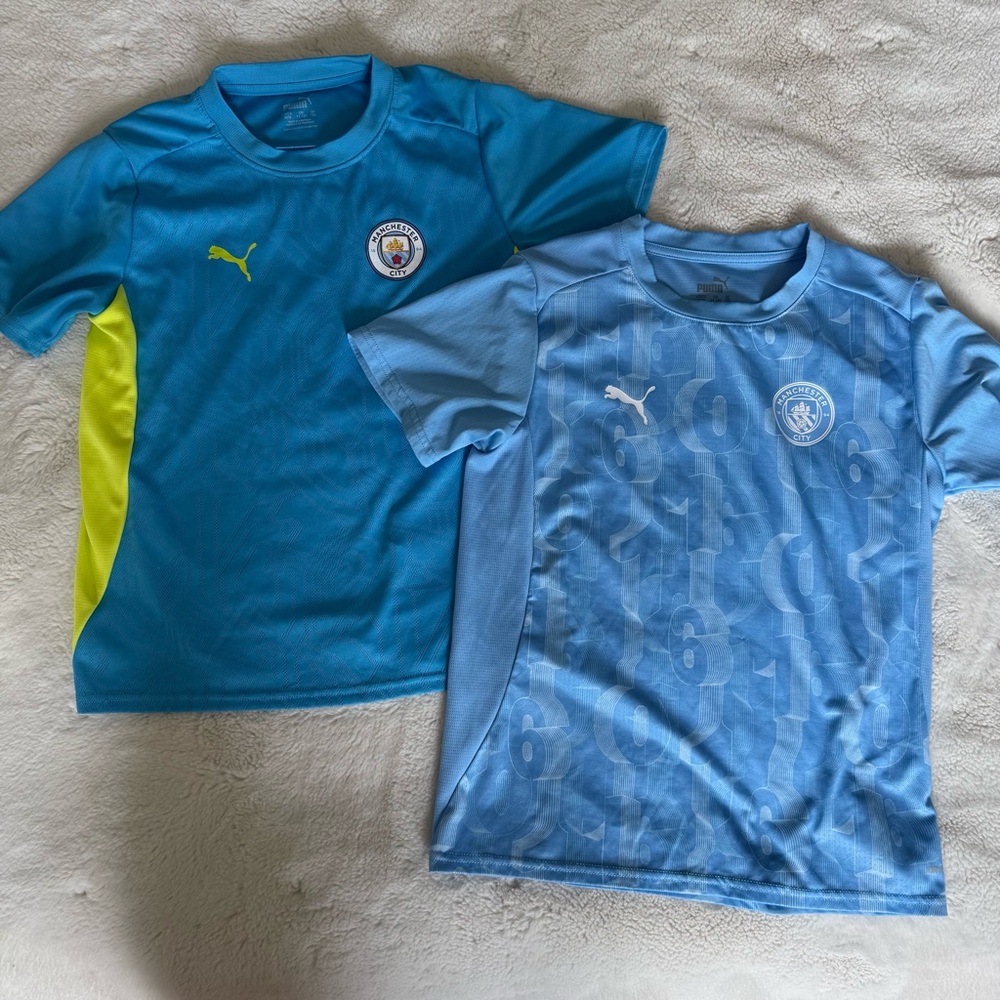 Puma Kids' Manchester City Short-Sleeve Soccer Top - Sky Blue